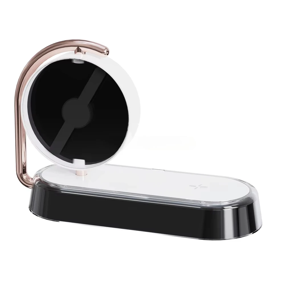 3 in 1 Desktop Light Emitting Diode Advertising Wireless Charger 3D Light Emitting Diode Fan Advertising Holographic