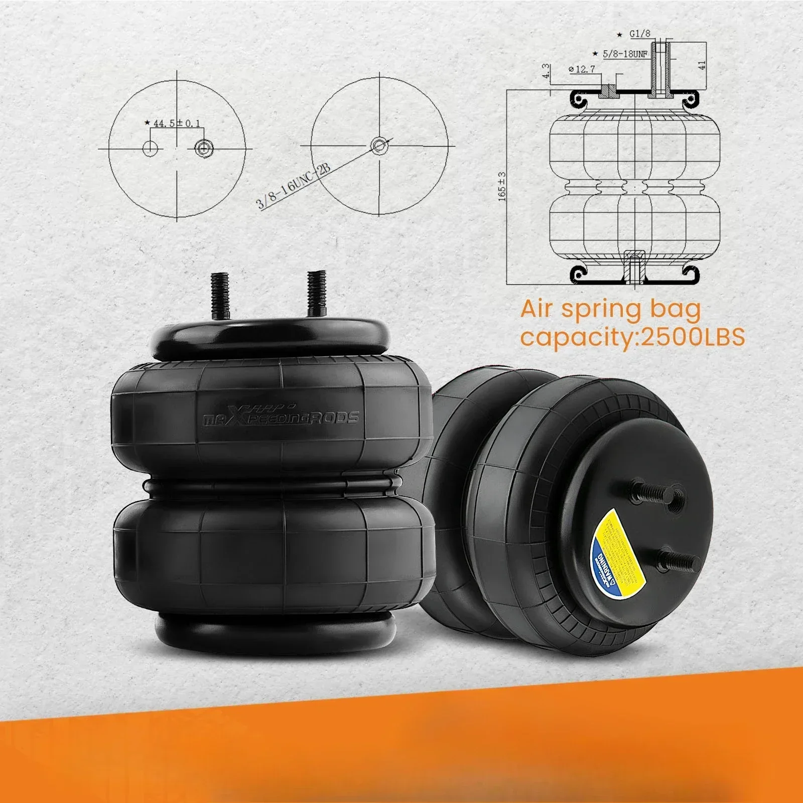 Ford F-150 2WD 4WD Rear Air Helper Springs Bag Kit 5000 LBS Capacity Suspension Enhancement For 2015-2024 Models