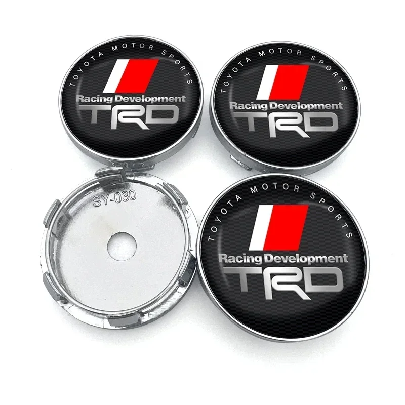 4 قطعة 60 مللي متر سيارة عجلة غطاء محور مركزي غطاء حافة شعار ملصقات ل تويوتا TRD Autocollant Pegatina RAV4 أفينسيس يارس اكسسوارات