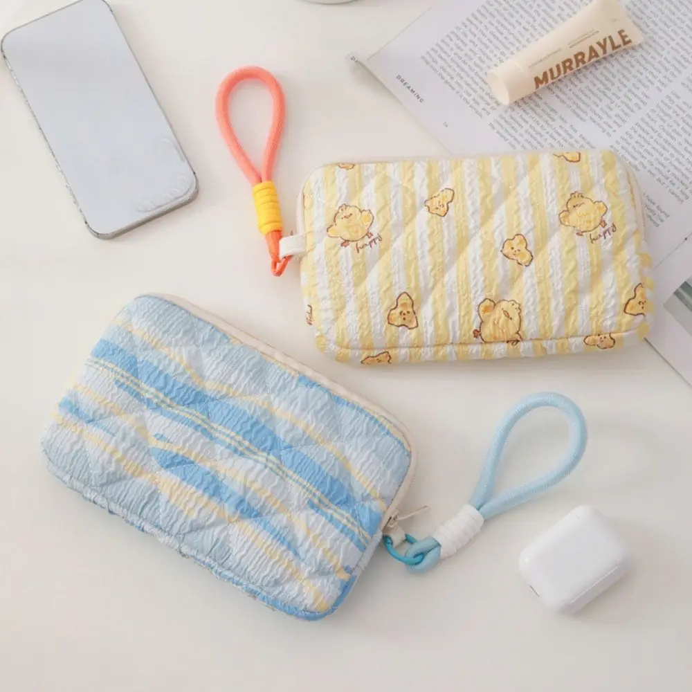 Nuovo portamonete con stampa di cartoni animati di grande capacità con borsa per cuffie con cordino