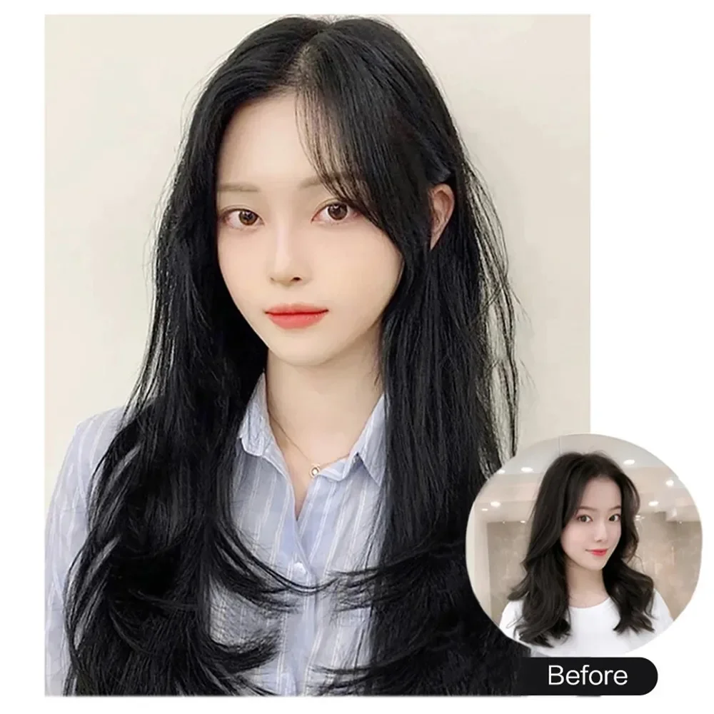 女性用合成かつら,長くて滑らかなヘアエクステンション,取り外し可能なアクセサリー,ワンピース,V字型