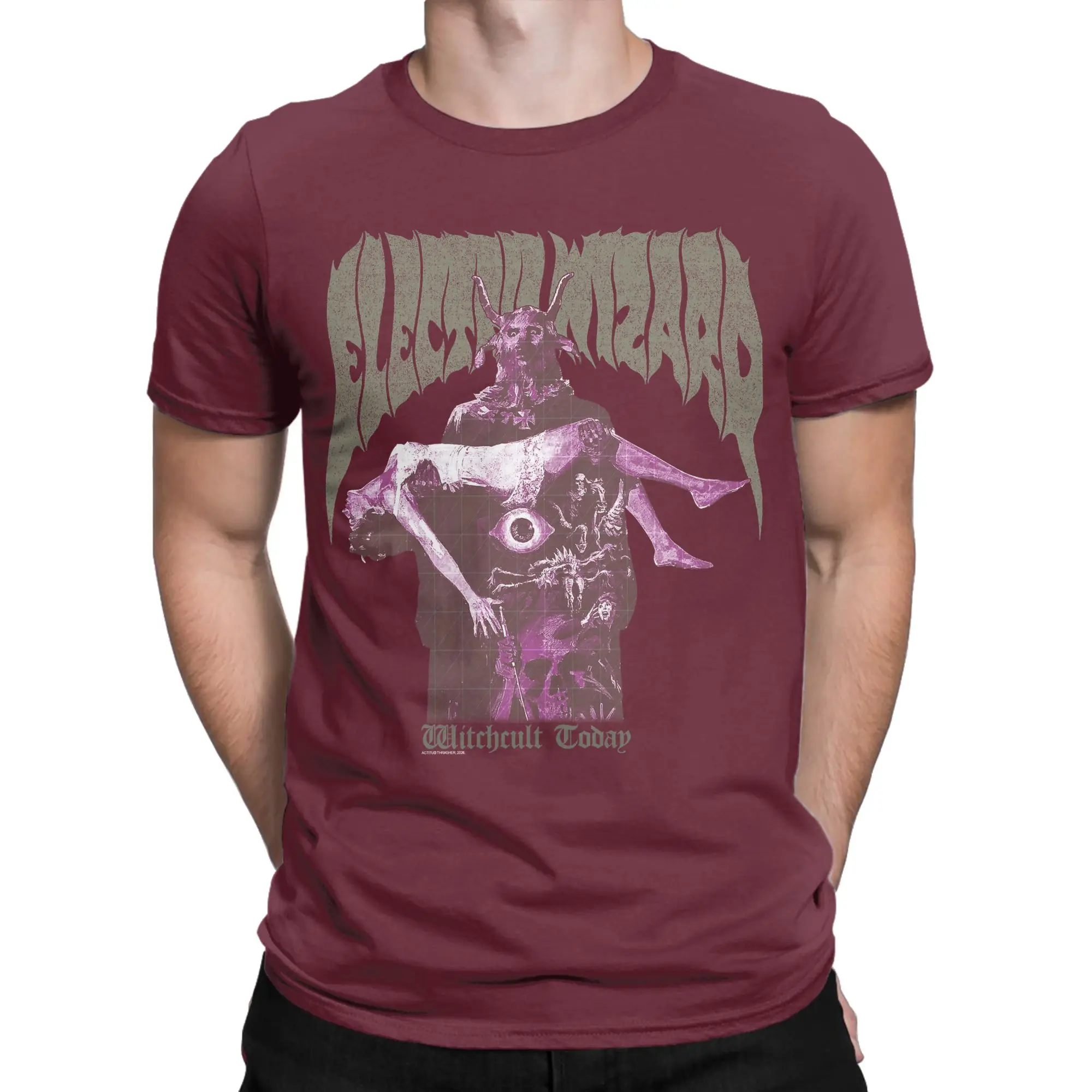 Electric Wizards design by Witchcult Today Men T Shirts  Casual Tee Shirt Short Sleeve Crewneck T-Shirts 100% Cotton Clothes