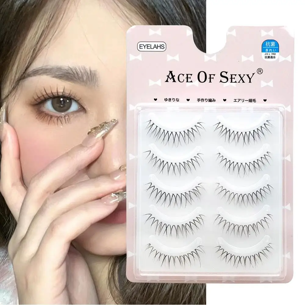 

False Eyelashes Natural Long Lash Extension Cross UV-shaped Decor Clear Stem Eyelashes Natural Eye Makeup Item Reusable Lash