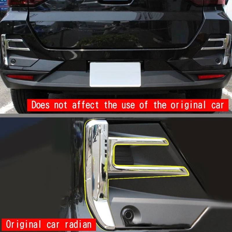 2 sztuki tylne światła przeciwmgielne rama lampy płyty zapobiegające zarysowaniom srebrne mięśnie brzucha do serii Toyota Raize 200 (Reiz)