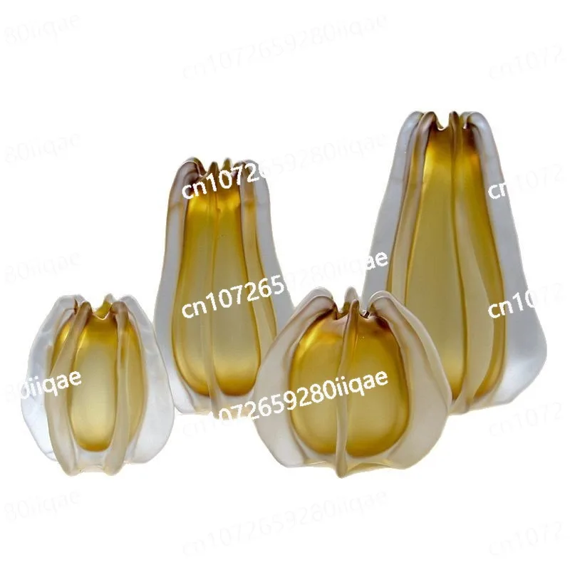Matte Amber Vase Home Bouquet Flower Arrangement Modern Light Luxury Creativity,