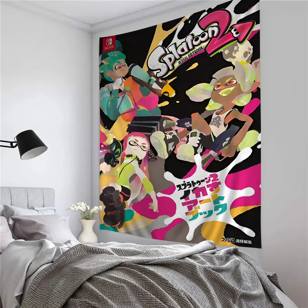 Game S-Splatoon 3 Cartoon Tapestry Bohemian Wall Tapestries Mandala Home Decor