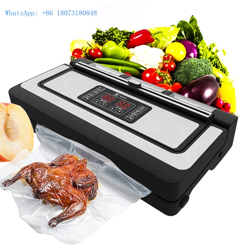 Electric Vacuum Sealer Kitchen Vacuum Food Sealer Plastic Durable English Sealer Machine Portable with Plastic Bag Hover 8mm