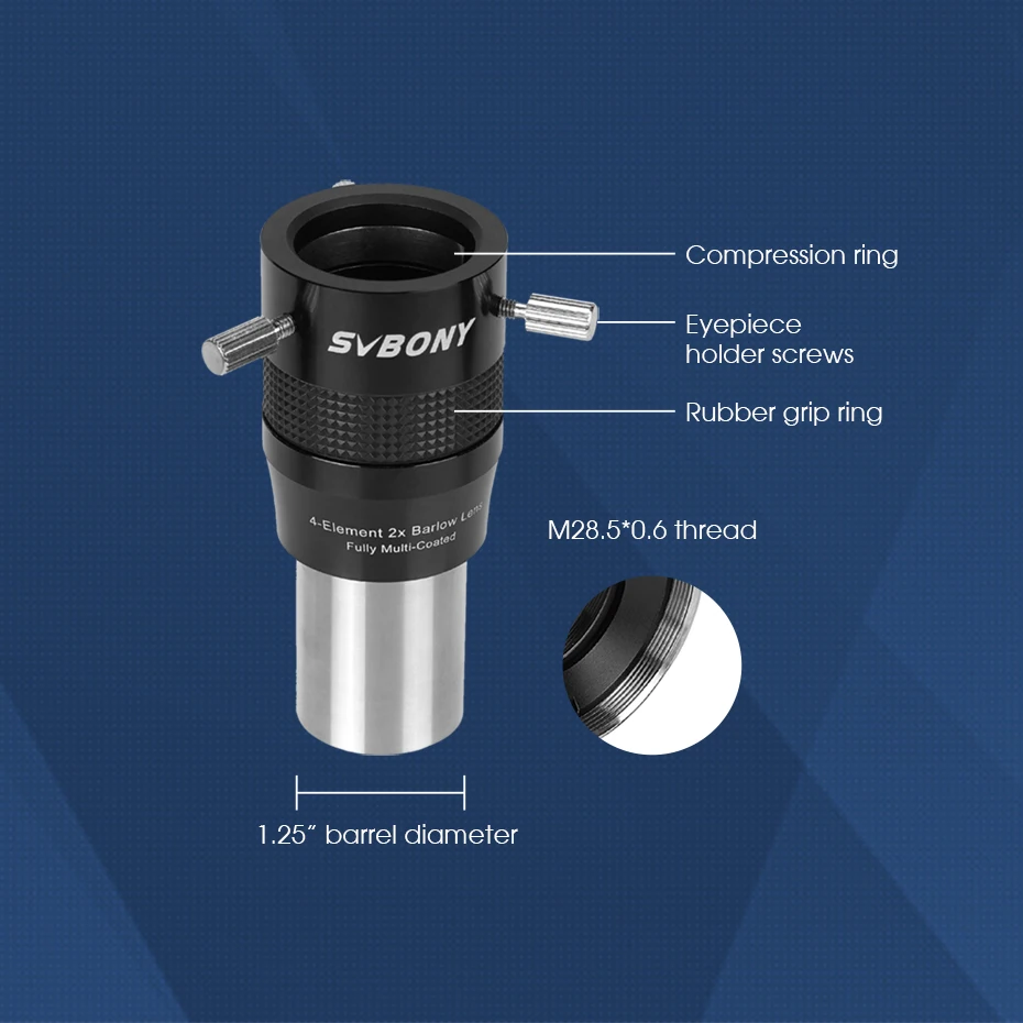 SVbony Zoom-Okular und 2X 4-Element Barlow-Linsenkombination SV245+SV216 für Planetenbeobachtung – Detail 20