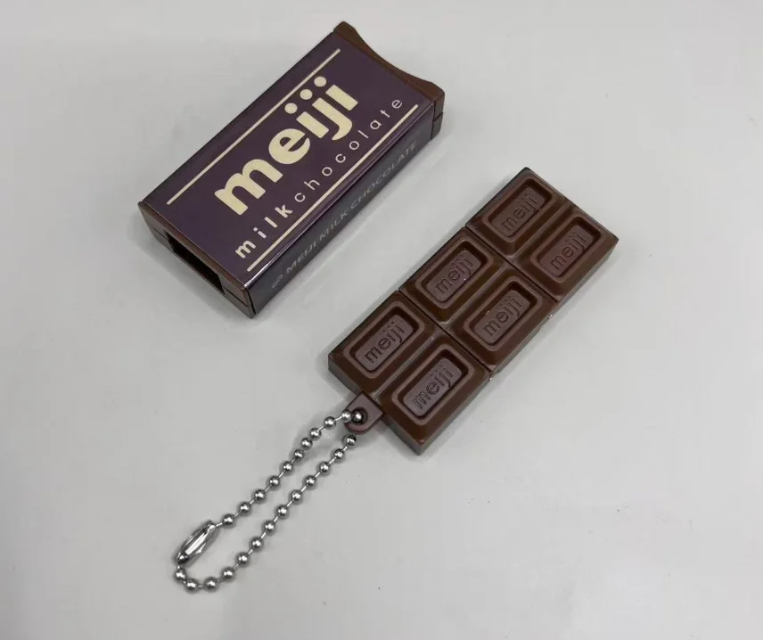 3 Llaveros de Chocolate Meiji Simulados, Flexibles, Antiestrés, Estilo Japonés, Juguete Sensorial, Colgante para Mochila, Regalos Creativos