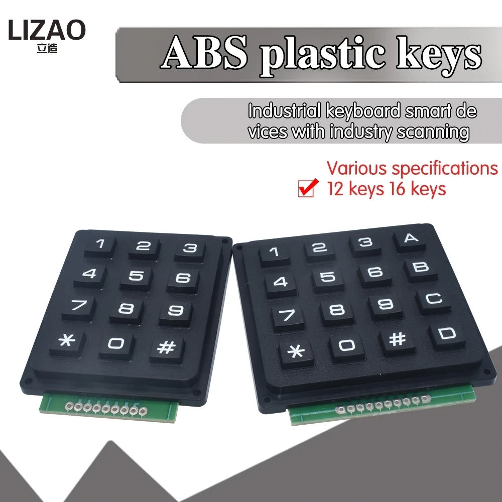 12 16 Key  4*4 4*3 Membrane Switch Keypad 4 x 4 4 x 3  Matrix Array Matrix keyboard membrane switch keypad for arduino