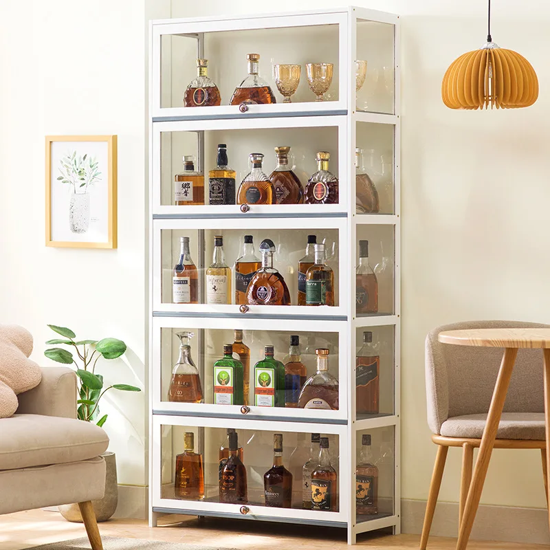 Against the wall wine cabinet display cabinet household living room wine cabinet shelf red wine shelf bottle rack multi-layer