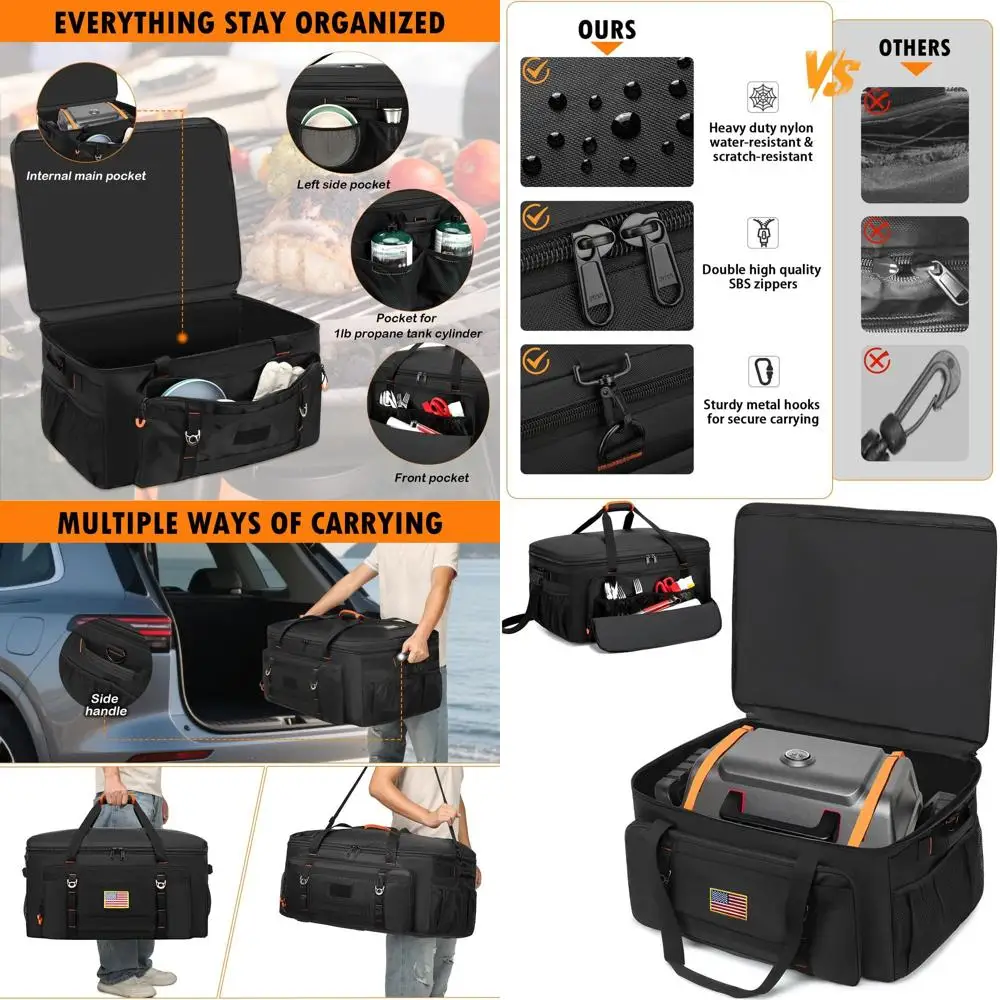 

Портативный чехол для переноски газового гриля на 1 конфорку - сумка-чехол для инструментов и аксессуаров для барбекю