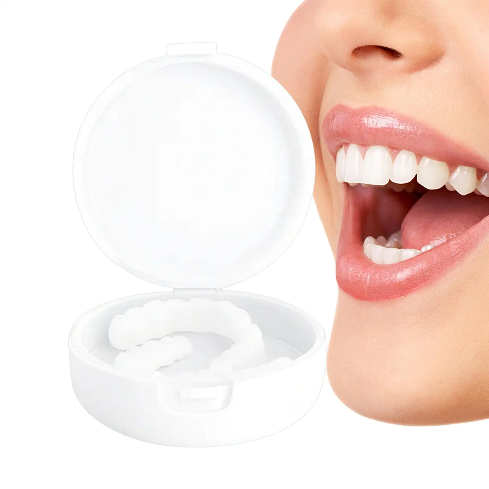 

Dentures Teeth Set Fake Tooth Repairing Upper Lower Veneers Soft Denture Kit Adjustable Snap-on Fake Teeth Braces Decorate Gaps