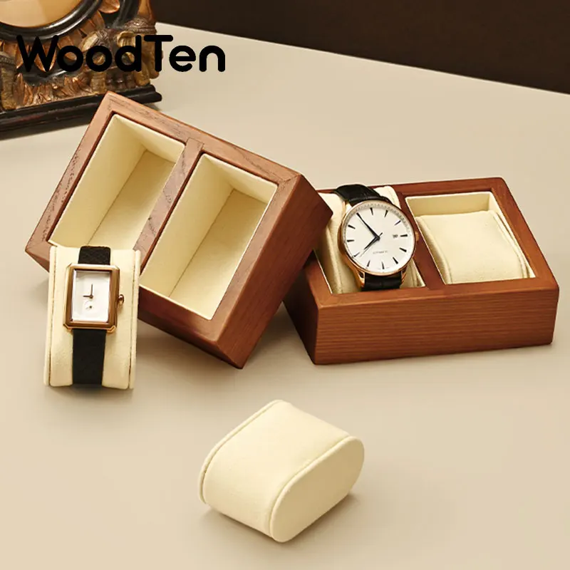 

Подставка для часов WoodTen из массива дерева (на одну/две пары), органайзер для ювелирных изделий, деревянный держатель для украшений, реквизит для витрин