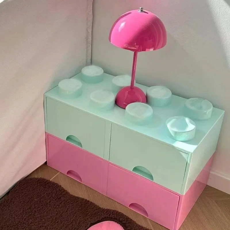 Building block storage box high value cute bedroom female matching drawer