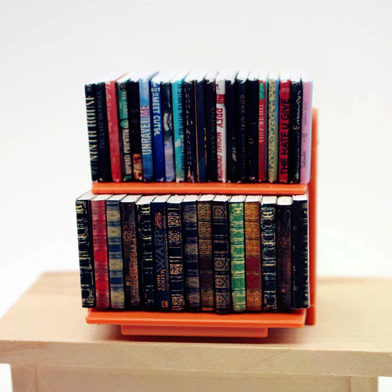1:12 Dollhouse Simulation Mini Books Bookcase Bookshelf Model Furniture Accessories For Dolls House Decoration Toys Gift