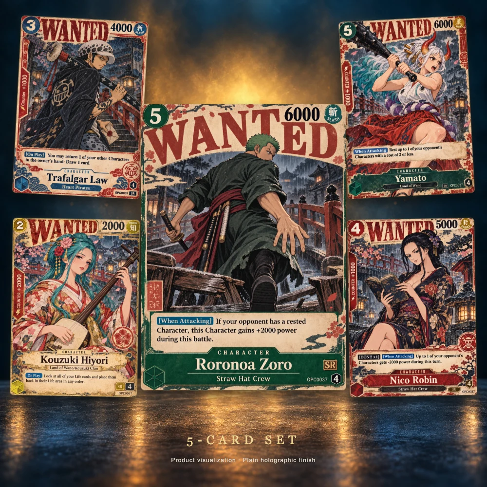 Vintage Collectible Posters - 5Pcs One Piece Cards OTCG Vintage