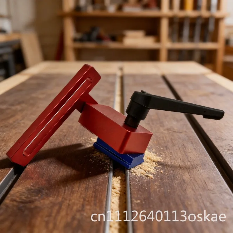 Woodworking T30 Track Limiter Aluminum Alloy Mash Stop Block Saw Table Chute Bracket Wood Art Red