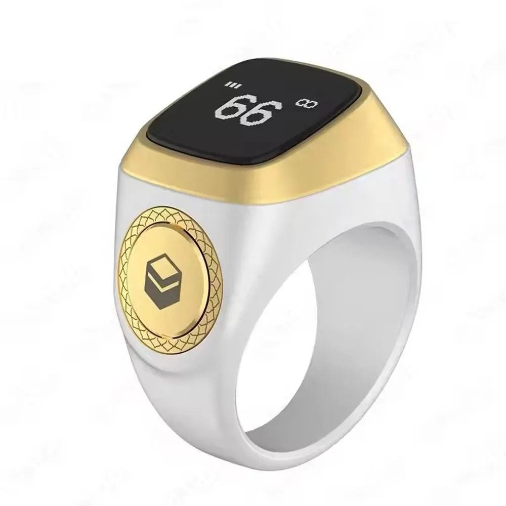 2026 Qibla Smart Zikr Ring Praise Tasbih Tally Electronic Digital Counter for Muslims 5Prayer Time Vibration Reminder Waterproof image 3