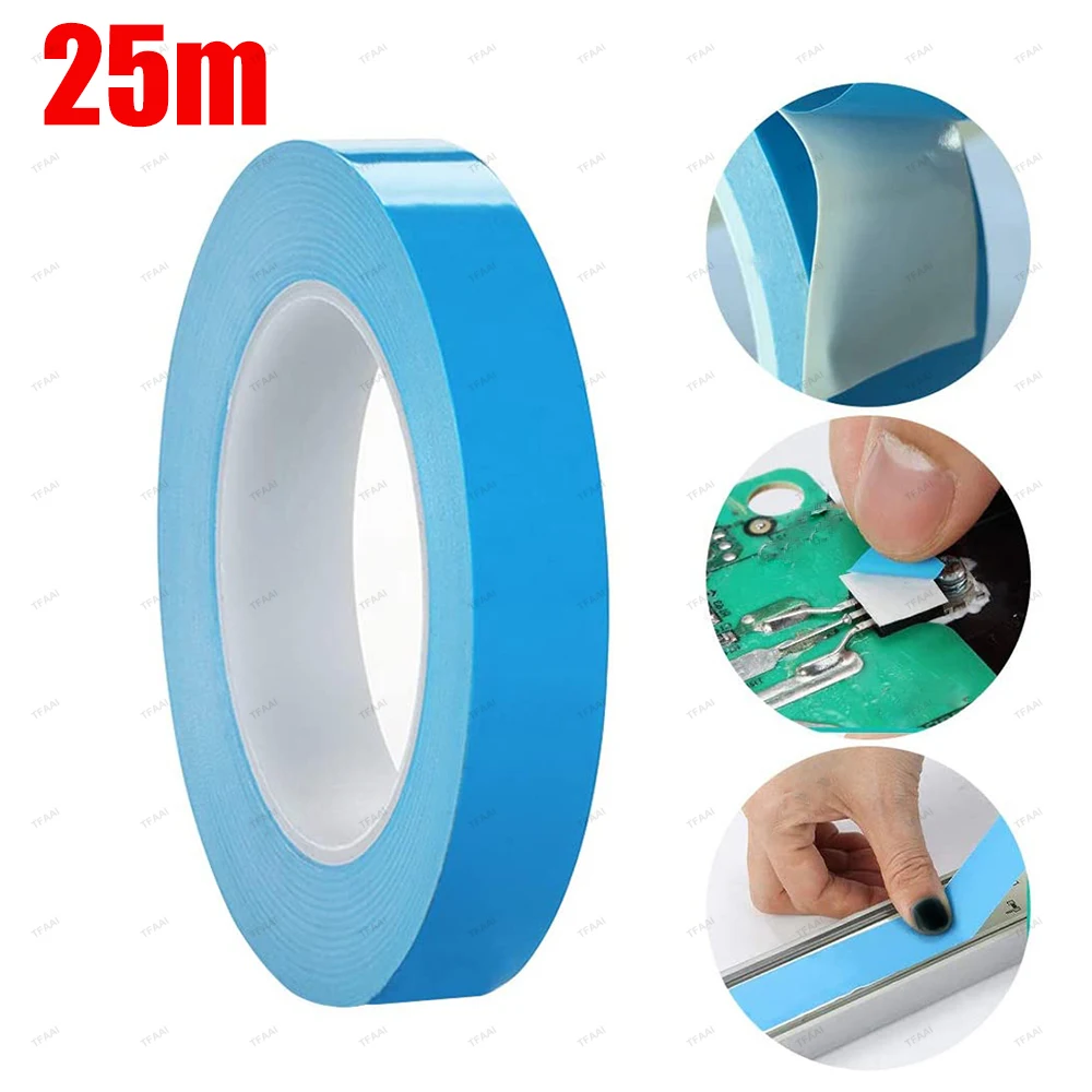 5-25mm Adhesive Heat Transfer Tape 25M/Roll Double Side Thermal Conductive Tape Cooling Heatsink for Computer CPU GPU LED Strip