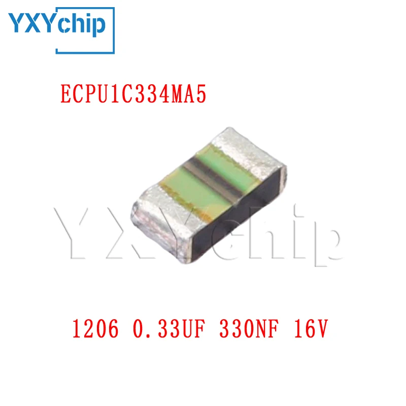 

10 шт. 1206 0,33 мкФ 330nf 16 В Cbb Ecpu1c334ma5 20% 3216 Smd металлизированный пленочный конденсатор с низким ESR новый оригинальный