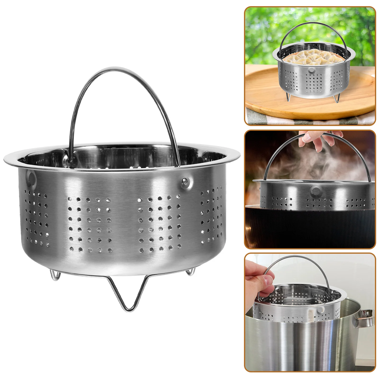 

Steamer Basket for Cooking Stainless Steel Rice Air Filter Home Cooker Baby Microwave Strainer