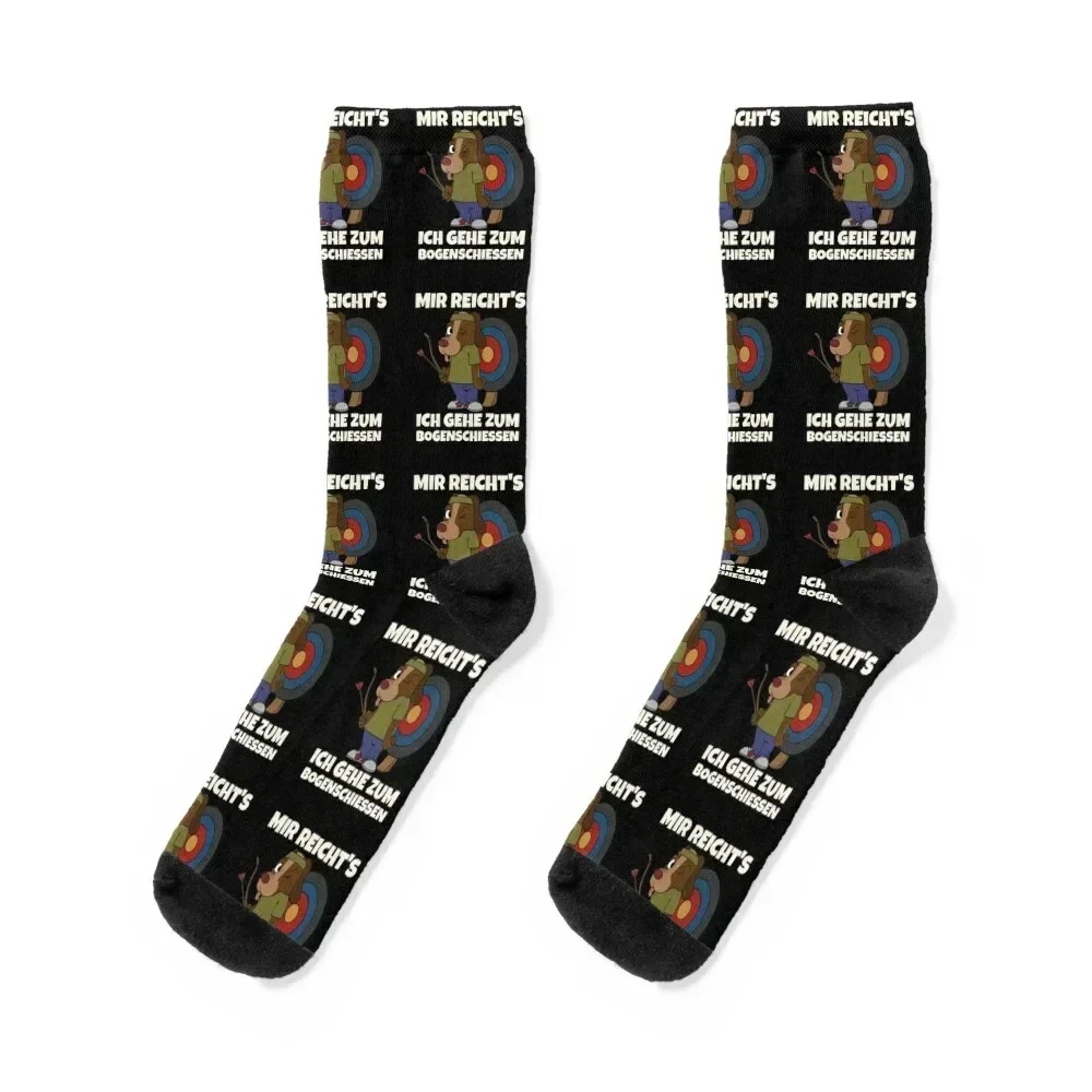 Lustiger Bogenschießen-Hund, Pfeil und Bogen für Bogenschütze, Bowman-Socken, Sport, Kawaii, Damensocken, Herren