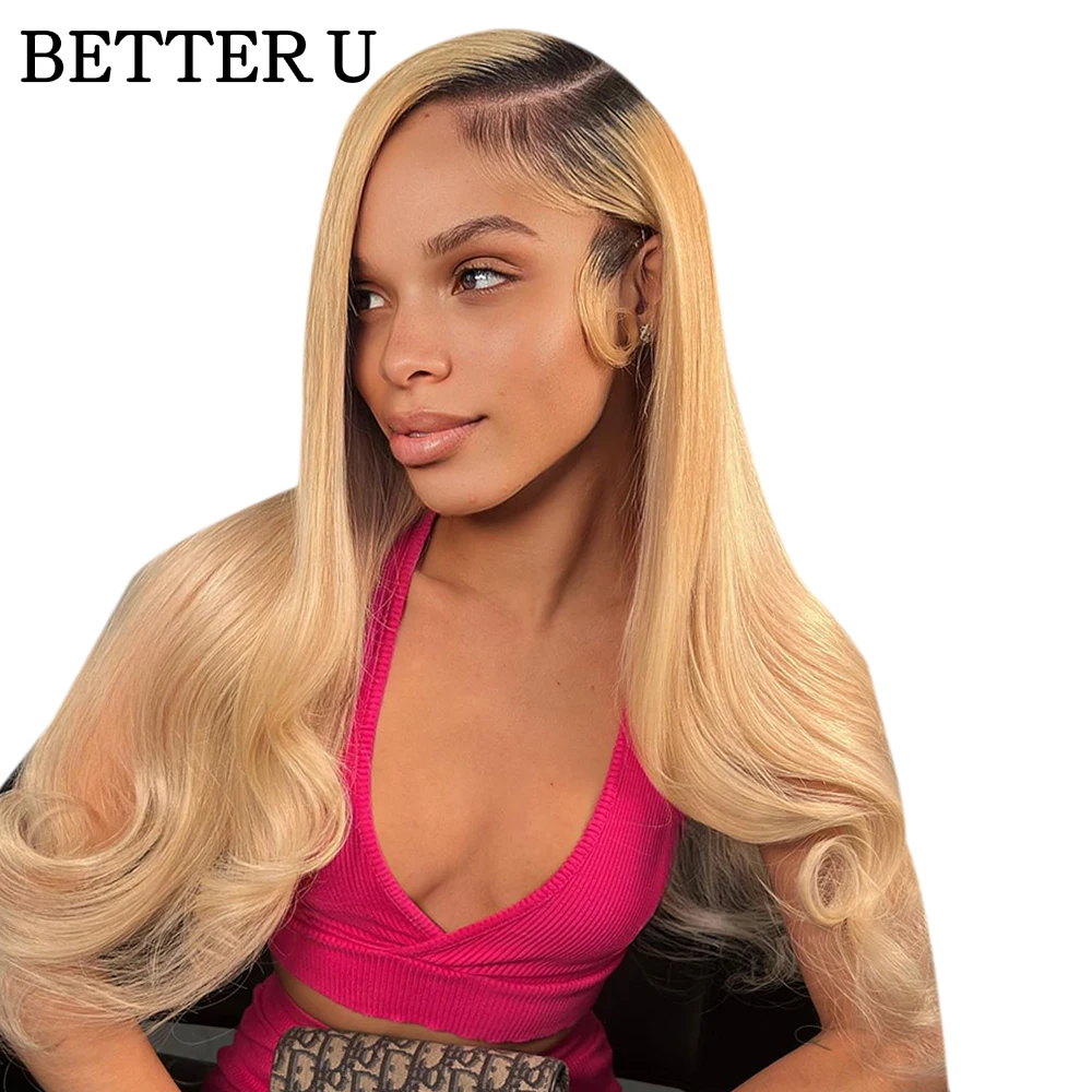 

Ash Blonde Colored Human Hair Wig With Dark Roots Body Wave 13x6 Lace Front Wig Pre Plucked 13x4 Lace Frontal Wigs For Women