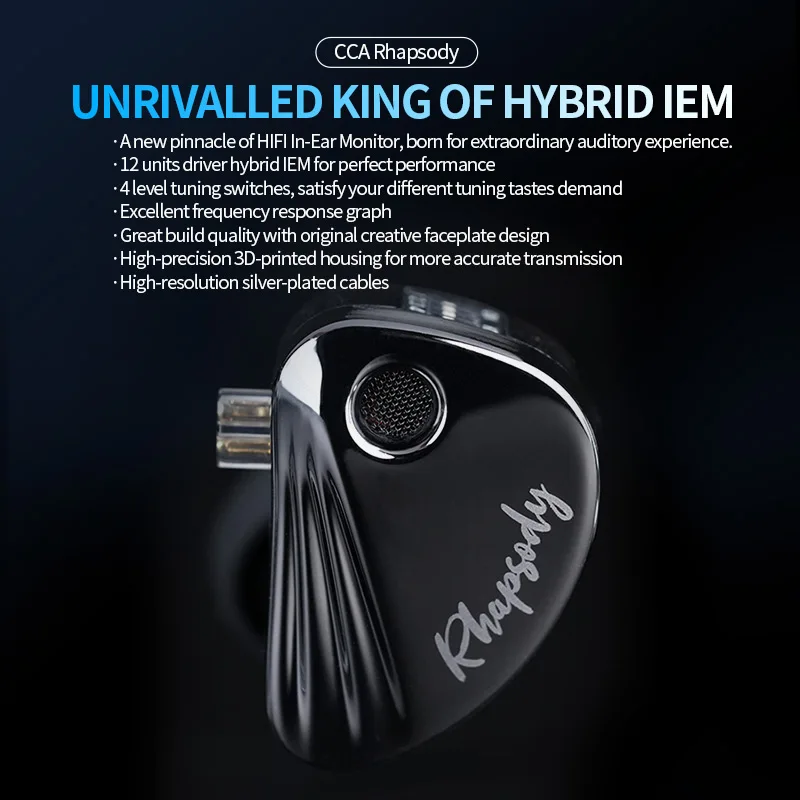 CCA Rhapsody rhapsody can be tuned. 12-unit coil iron limited earphone HIFI monitoring high-resolution wire control