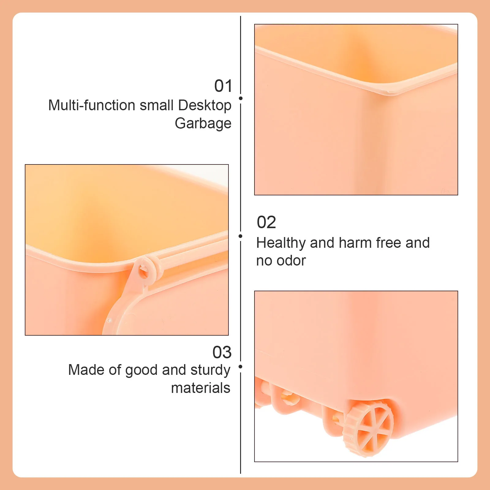 

4pcs Mini Trash Can Desktop Waste Bucket With Lid Small Garbage Container For Office Desk Stationery Holder Table Organizer