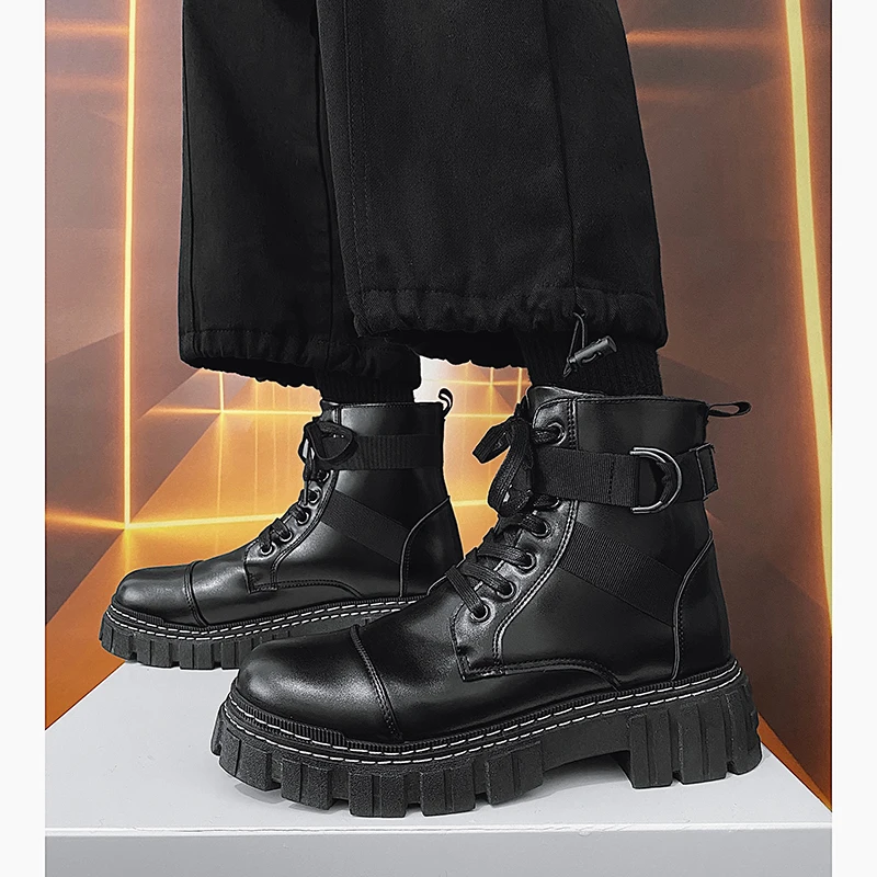 New Casual Doc Martens high boots botas vaquera para hombre de cuero effet militaire new rock work shoes men shoes army boots