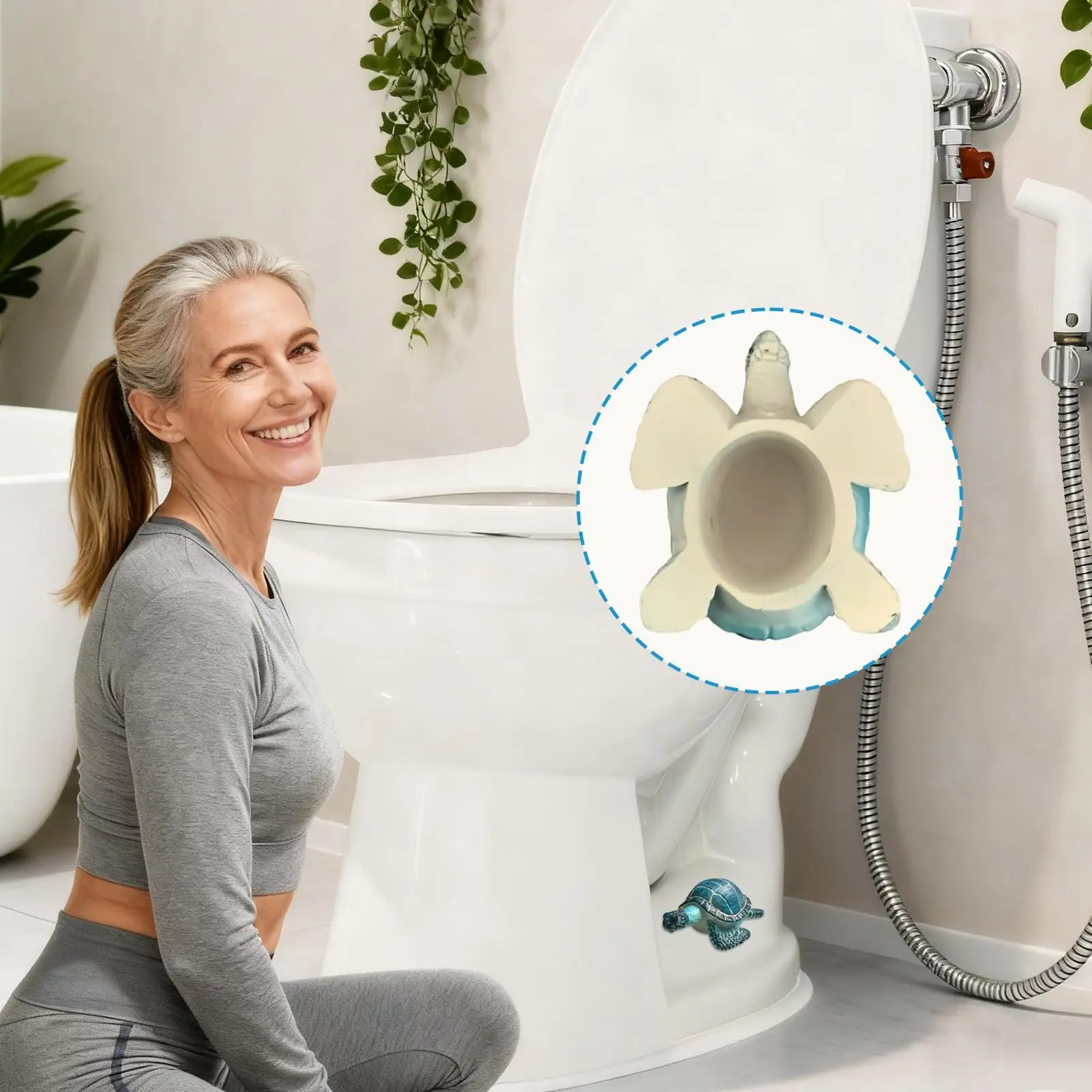 Toilet Screw Cover Cap 2 Piece Turtle Shape Aesthetic Lid Resin Caps For Bottom Of Toilet For Bathroom Shower Bathtub Inside