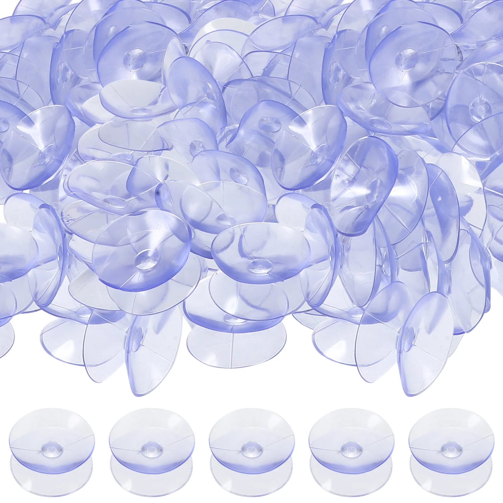 

100pcs Double Sided Anti Collision Suction Cups for Glass Table Tops Small Hooks Hangers Reusable Non Punching 30mm