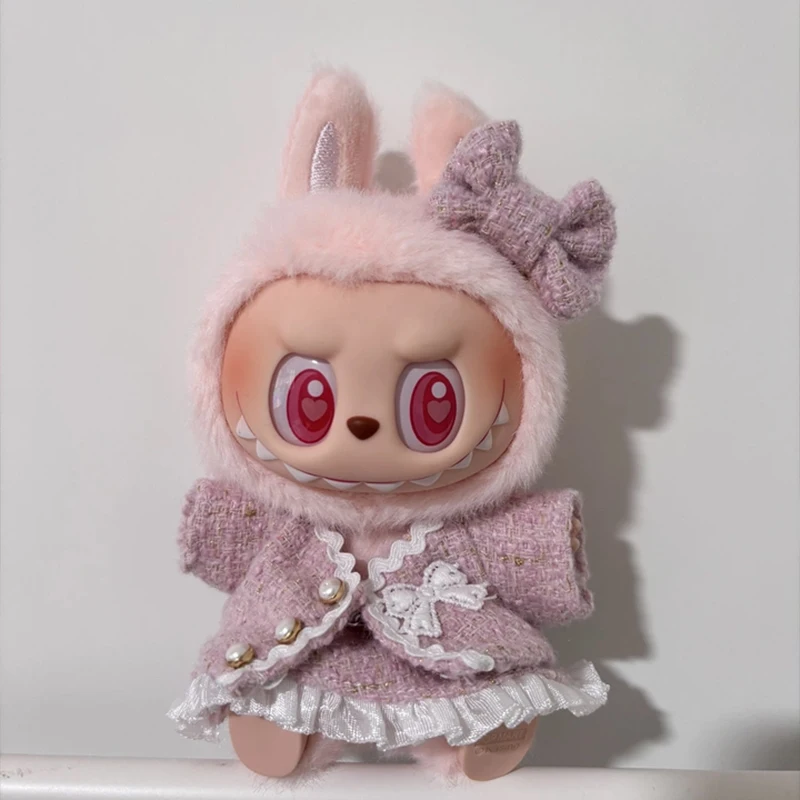 라부부 봉제인형 스커트 슈트 17cm 인형 DIY 의류 액세서리 여자아이 생일 선물 귀여운 어린이 장난감