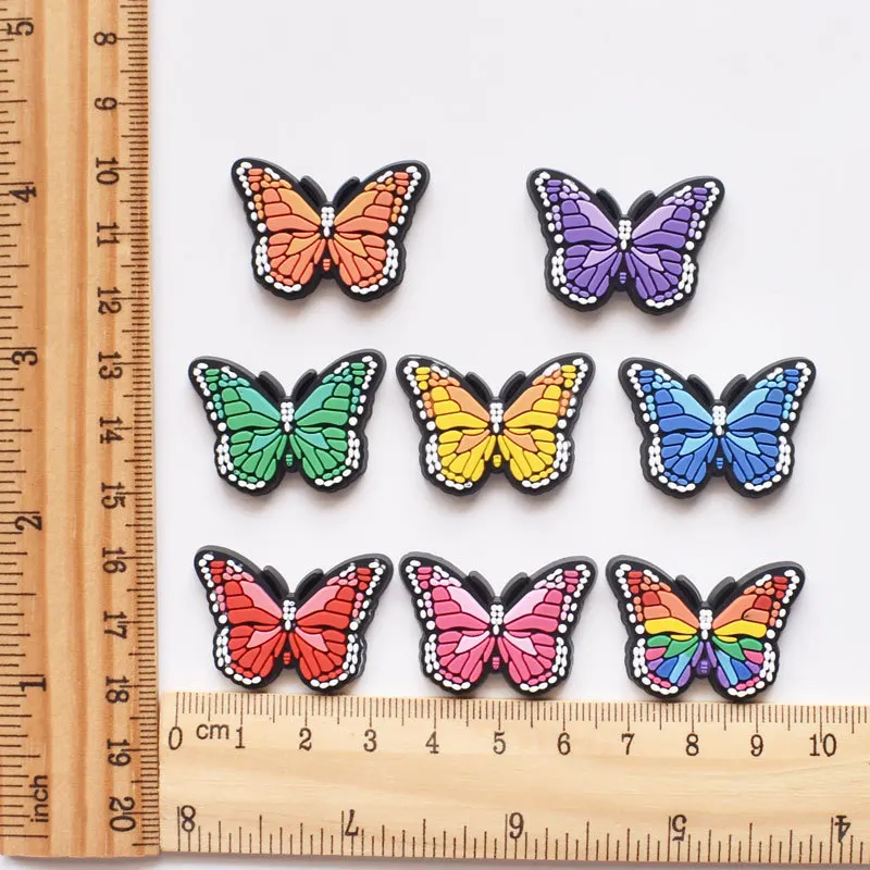 Hot Sale 1Pcs Colorful Butterfly EVA Big Size Beach for Bogg Bag Buckles Charms Bag Accessories DIY Girl Party Christmas Gifts