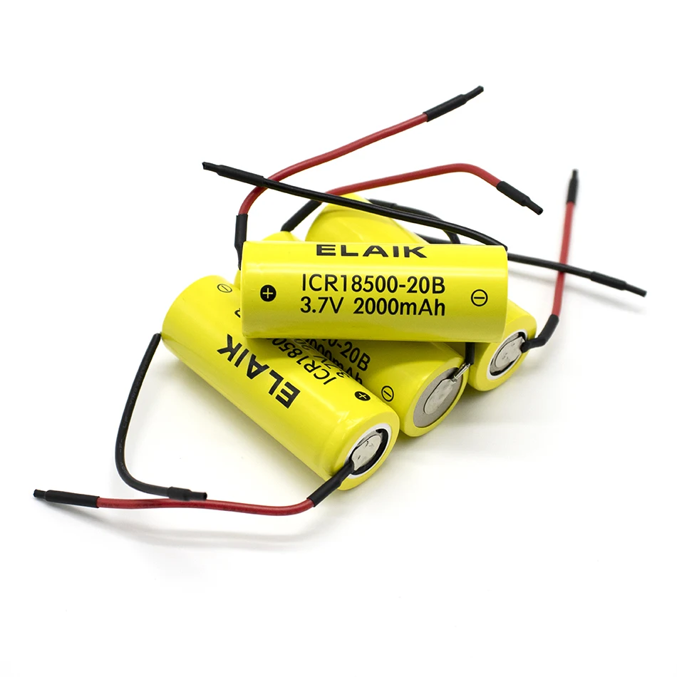 New 18500 2000mAh ICR18500-20B 3.7 V rechargeable battery lithium ion battery for LED flashlight + DIY Linie