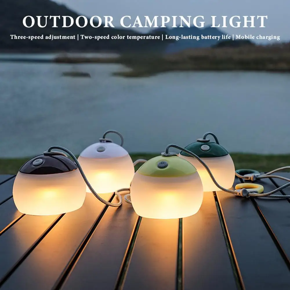 Camping Tent Light With Hook 4 Mode Adjustable LED Light Portable Outdoor Lantern Rechargeable LED Tent Lantern For Fishing Camp