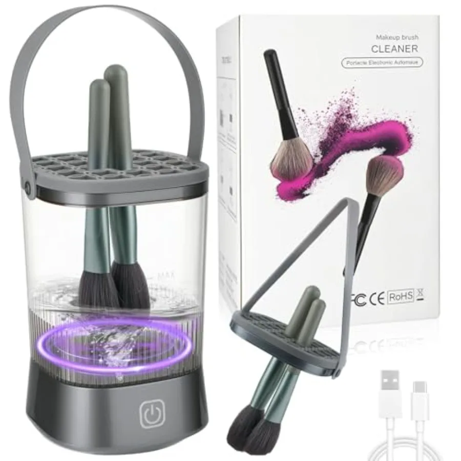 

Electric Makeup Brush Cleaner AutoRotating Brush Cleaner for Deep Cleaning OneClick Operation Automatic Spinning Cosmetic Brush