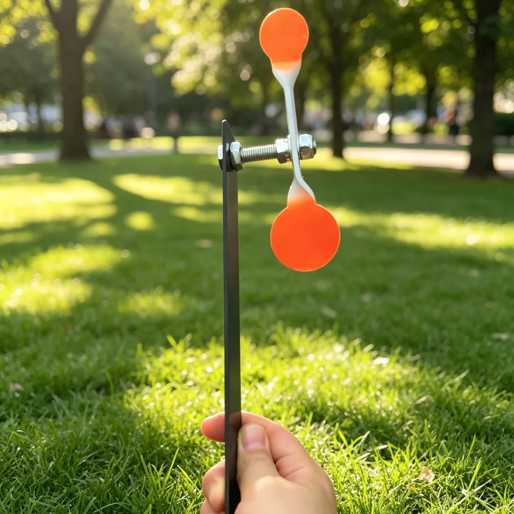 Automatic Reset Double Circle Target, Steel Ball Clay Ball Shooting Target Indoor Outdoor Practice Training Hunting