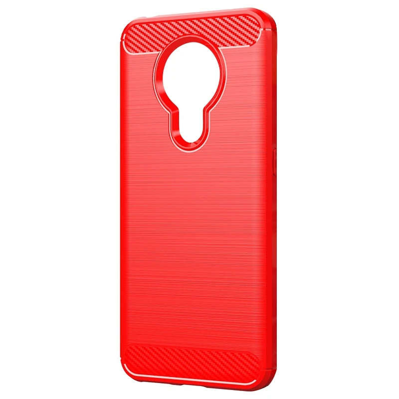 Suitable for Nokia 5.3 Case Anti-Fall Protective Shell Brushed Shell Protective Soft Shell TPU Mobile Phone Case Red