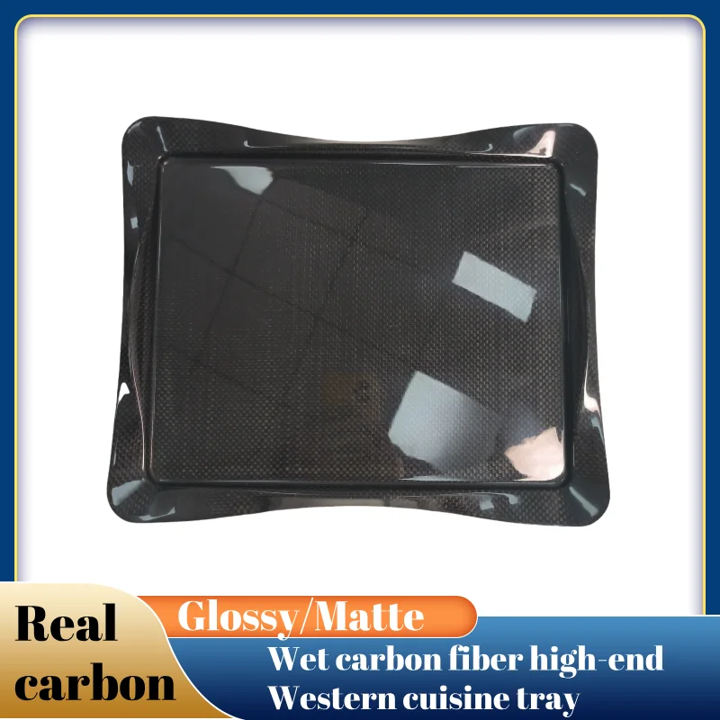 Bandeja grande de fibra de carbono de 30x25 cm, tejido plano de carbono seco para servir fiestas, cocina y comedor