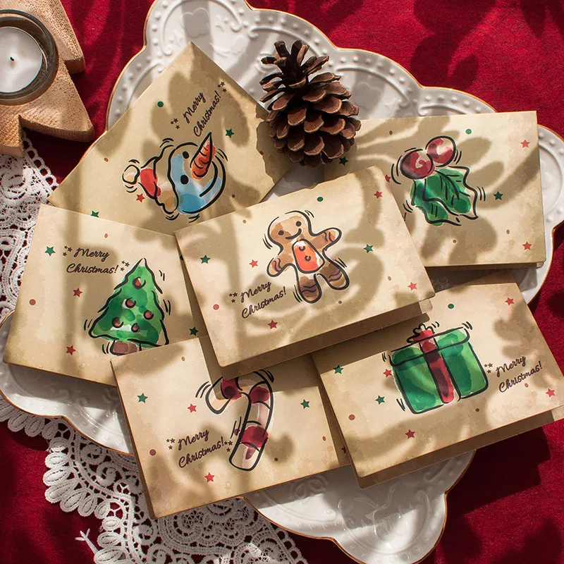 Vintage-Weihnachtskarten-Set, Segen, Geschäft, Geständnis, Heiligabend, Festival, einfache und frische Karte