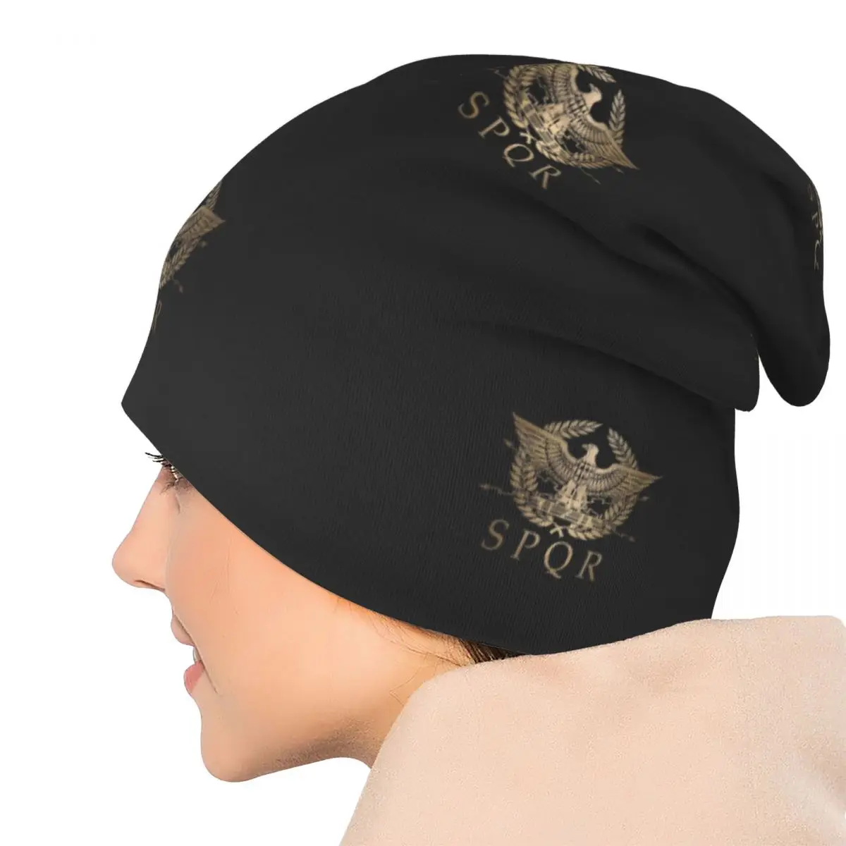 SPQR- Roman Empire Standard Shield Unisex Adult Beanies Caps Knitting Bonnet Hat Warm Hip Hop Autumn Winter Skullies Hats