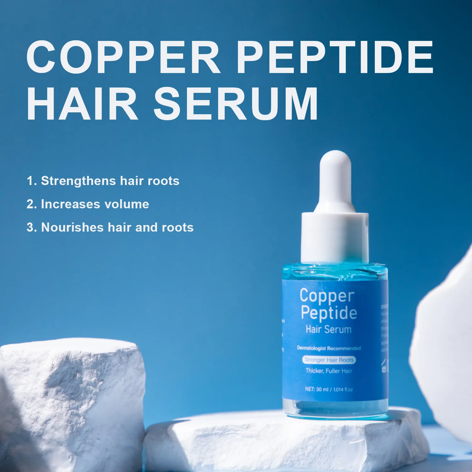 Copper Peptide Hair Serum, Nourishing Hair Care Oil, Strengthen Hair Roots, Boost Hair Volume, Hydrating Scalp Treatment for Dai