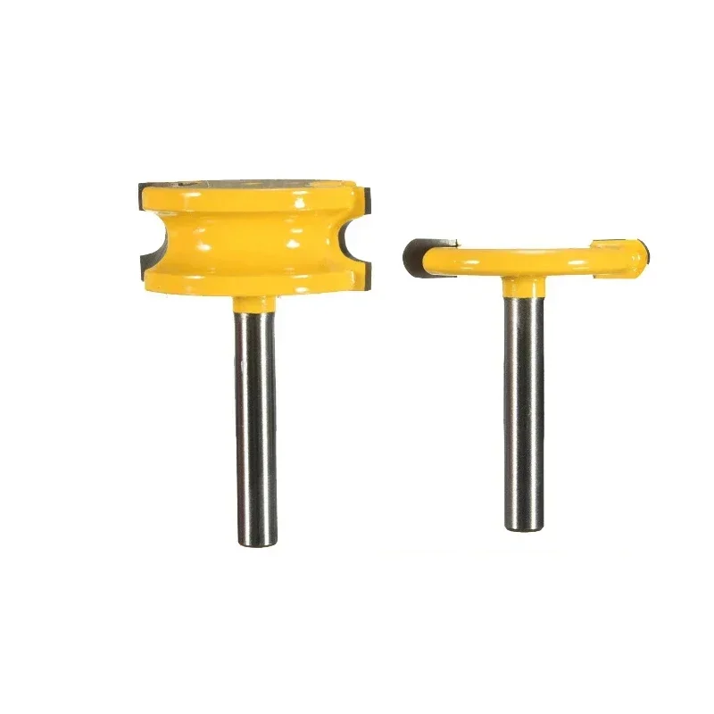 

2pcs 1/4" Shank Flute and Bead Router Arc Woodwork T-Shaped Tenon Bits Slotting Milling Cutter for Wood