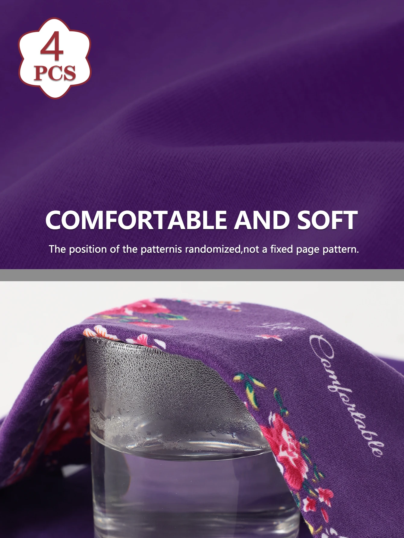 3 قطع ملابس داخلية نسائية قطنية عالية الخصر مطبوعة ملابس داخلية قابلة للتنفس صديقة للبشرة بدون حمالات مناسبة للارتداء اليومي #6