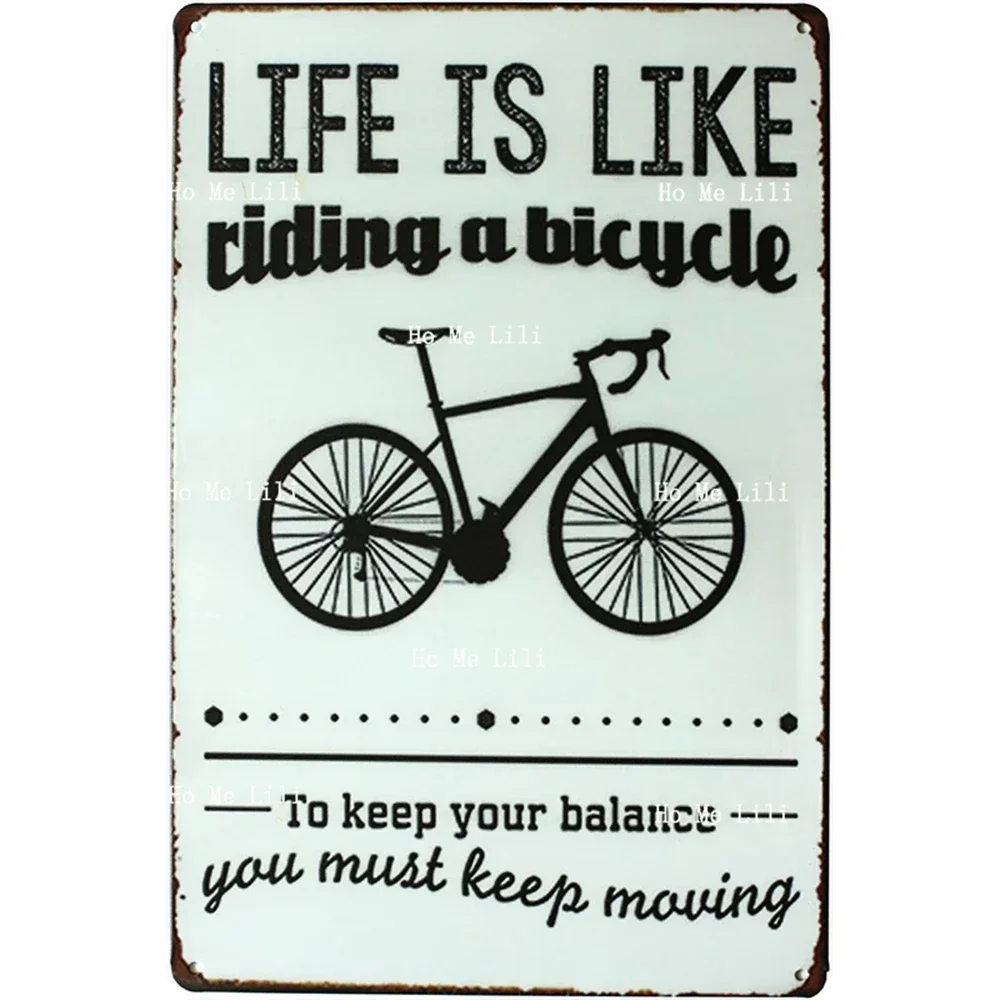 Жизнь, как езда на велосипеде, ты слишком любит, металлическая жестяная вывеска, винтажный художественный постер, доска, гараж, домашний декор стен