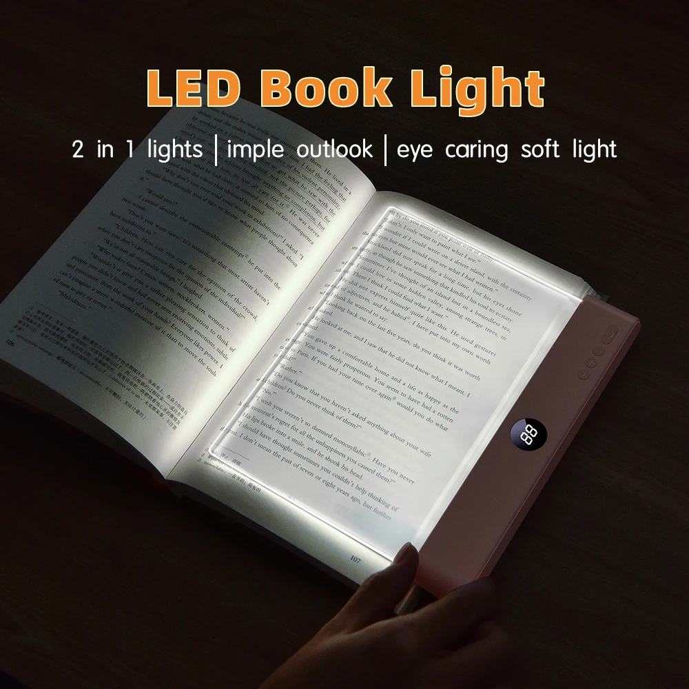 Lampe de lecture LED, lumières de nuit, 3 températures de couleur, 1200 mAh, rechargeable par USB, avec minuterie, protection des yeux, lampe de lecture