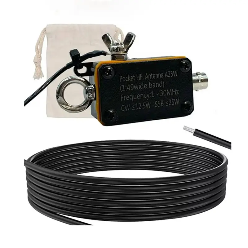 

Y43A-A25 Pocket Antenna 1-30Mhz Shortwave High-Frequency Broadband Antenna Terminal-Fed Half-Wave Antenna