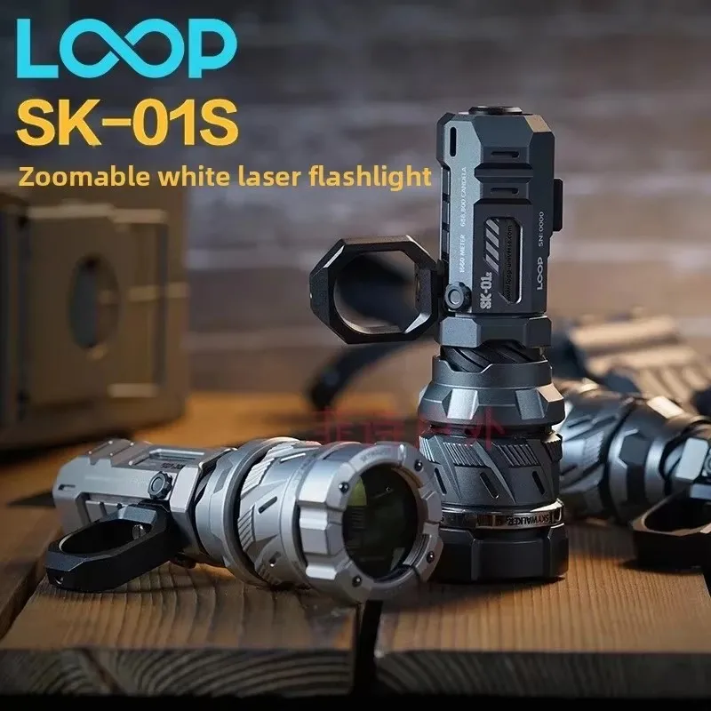 

Ультраяркий фонарь LOOP SK-01S LEP с белым лазером, дальнобойный, тактический, с зумом, мощный свет, с аккумулятором 18350